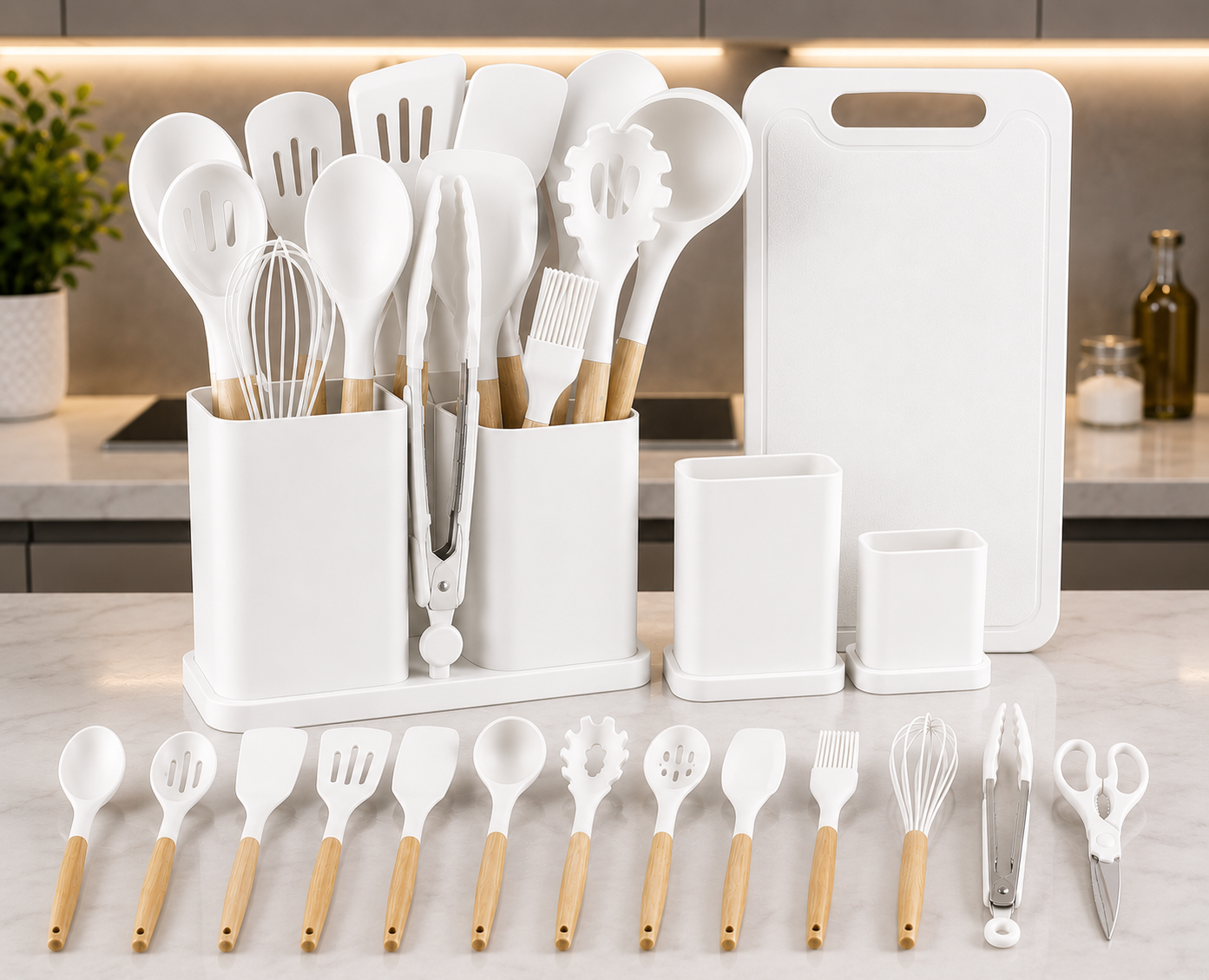 Set Utensilios Cocina Siliconados X 19