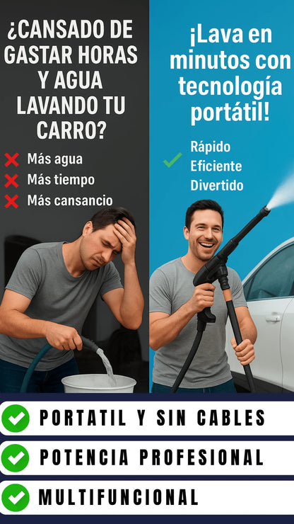Hidrolavadora inalámbrica Boquilla 6 en 1